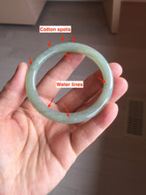 Load image into Gallery viewer, 53mm Certified 100% Natural light green/yellow/gray nephrite jade bangle HT125-3598
