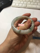 Load image into Gallery viewer, 51mm certified 100% natural Type A light green red with green floating flowers carved and golden-painted jadeite jade bangle PF80-6081
