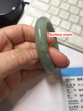 Load image into Gallery viewer, 55.1mm Certified Type A 100% Natural Oily Dark Green Gray Black(油青) Jadeite Jade Bangle PE107-7151
