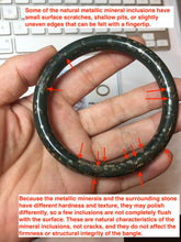 Load image into Gallery viewer, 60.5mm 100% Natural Dark Green/Black Meteorite Star Night Sky Galaxy Nephrite Bangle HT171-0553
