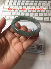 Load image into Gallery viewer, 50.5mm certified 100% natural Type A light oily dark green purple gray watermelon rind (瓜油青) jadeite jade bangle PC247-1382
