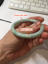 Load image into Gallery viewer, 51mm certified Type A 100% Natural light green sunny green white round cut Jadeite Jade bangle PH165
