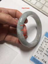 Load image into Gallery viewer, 60.5mm Certified Type A 100% Natural icy watery green/purple chubby Jadeite Jade bangle PB244-9527
