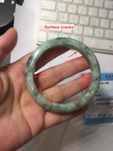 Load image into Gallery viewer, 55.2mm certified Type A 100% Natural dark green gray Jadeite Jade bangle BS113-6644

