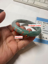 Load image into Gallery viewer, 57mm Certified Type A 100% Natural sunny green/gray/black chubby Jadeite bangle PB242-9546
