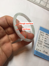 Load image into Gallery viewer, 50.5mm certified 100% natural icy watery Type A green/purple/white slim jadeite jade bangle PB138-5468
