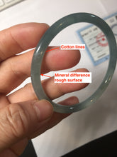Load image into Gallery viewer, 58.7mm Type A 100% Natural icy watery light green/blue/gray Guatemala slim round cut Jadeite bangle PJ43-0685
