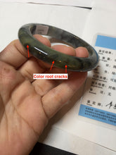 Load image into Gallery viewer, 54.5mm certified Type A 100% Natural dark green/black(青花)/red/brown Jadeite Jade bangle PD126-6288
