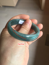 Load image into Gallery viewer, 52.8mm Certified Type A 100% Natural deep sea green/blue/gray/black Guatemala Jadeite bangle PJ32-6395
