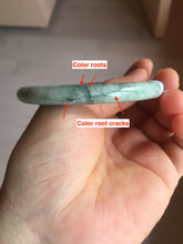 Load image into Gallery viewer, 56.9mm certified Type A 100% Natural green with green floating flowers Green Vines and Spring Blossoms(青藤与飞花)  round cut Jadeite Jade bangle PH216-3253
