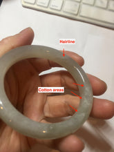 Load image into Gallery viewer, 53.2mm certified 100% Natural icy watery light beige pale pink gray nephrite bangle HN120-0082
