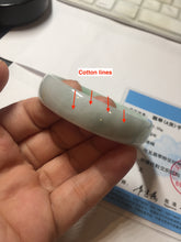 Load image into Gallery viewer, 52mm certified Type A 100% Natural sunny green white(白底青) thin style Jadeite jade bangle AZ160-1594
