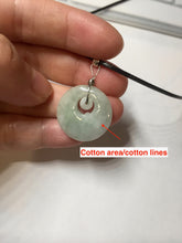Load image into Gallery viewer, 100% natural Type A light green/white concentric circle jadeite jade safety Guardian ring pendant BN28
