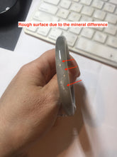 Load image into Gallery viewer, 52.8mm certified 100% Natural icy watery light gray black smoky purple(烟紫) nephrite bangle HN119-0101
