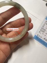 Load image into Gallery viewer, 54mm Certified type A 100% Natural light green dark green floating seaweed round cut Jadeite bangle PC138-6617
