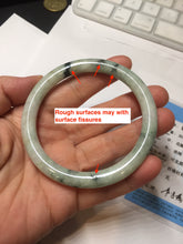 Load image into Gallery viewer, 57mm certified 100% natural Type A light green with dark green floating flowers round cut jadeite jade bangle AA7-3882
