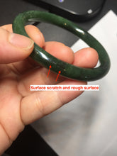 Load image into Gallery viewer, 59.7mm certified 100% Natural dark green/black nephrite (碧玉)  bangle HN151-0527
