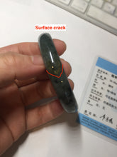Load image into Gallery viewer, 56.8mm Certified 100% natural Type A oily dark green/gray (老油青) jadeite jade bangle PA78-6284
