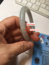 Load image into Gallery viewer, 54.5mm certified 100% natural Type A light green white yellow purple(FU LU SHOU) round cut jadeite jade bangle AA125-4900
