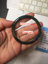 Load image into Gallery viewer, 54.1mm Certified Type A 100% Natural dark green/blue/gray with Guatemala slim round cut Jadeite bangle PJ99-2457
