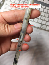 Load image into Gallery viewer, 22cm 100% Natural icy watery black dark green ink painting(水墨画) Xiu Jade (Serpentine) Hairpin AW71
