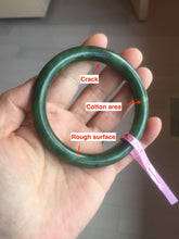 Load image into Gallery viewer, 58.5mm 100% Natural dark green nephrite Jade (碧玉) round cut bangle G39
