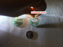 Load image into Gallery viewer, 100% Natural type A dark green/blue/black heart pinky promise(执子之手，与子偕老) Guatemala jadeite Jade pendant PF47
