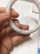 Load image into Gallery viewer, 59.2mm Certified Type A 100% Natural light green white purple round cut jadeite Jade bangle PB258-3208
