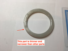 Load image into Gallery viewer, AllaboutjadeCanada.com only 52.2mm certified 100% Natural icy watery light beige pale pink(藕粉) gray white nephrite bangle HN121-0066
