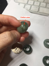 Load image into Gallery viewer, 20(16)x12.9(12.4)mm Type A 100% Natural dark green/gray/black(老油青) donut shape Jadeite Jade LuluTong (Every road is smooth) bead pendant PD195
