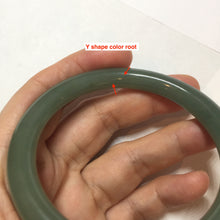 Load image into Gallery viewer, 56mm Certified 100% natural Type A oily dark green/ gray (老油青) round cut jadeite jade bangle PD115
