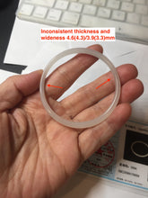 Load image into Gallery viewer, 52.1mm Certified 100% Natural icy white/gray slim round cut nephrite jade bangle HN44-9225

