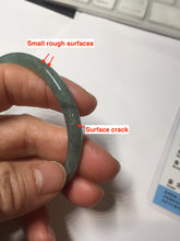 Load image into Gallery viewer, 55.5mm Certified Type A 100% Natural dark green/blue/gray Guatemala slim round cut Jadeite bangle PH172-8138
