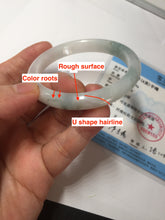Load image into Gallery viewer, 52.5mm certified natural 100% natural Type A light green/white slim jadeite jade bangle BS91-6677
