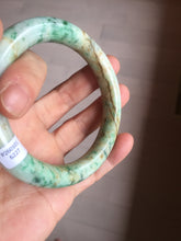 Load image into Gallery viewer, 58mm Certified Type A 100% Natural Sunny Green Brown with Green Floating Flowers Spring on Old Branches (春生旧枝) round cut Jadeite Jade Bangle PC210-6227
