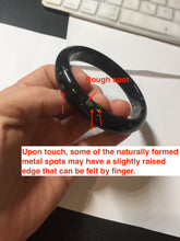 Load image into Gallery viewer, 57.3mm 100% Natural dark green/black meteorite Stellar Night sky nephrite bangle HN85-7610

