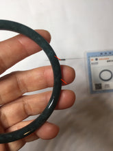 Load image into Gallery viewer, 59mm Certified Type A 100% Natural dark green/blue/gray with Guatemala slim round cut Jadeite bangle PH25-2342
