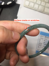 Load image into Gallery viewer, 57.2mm Certified Type A 100% Natural dark green/blue/gray with Guatemala slim round cut Jadeite bangle BH237-0237
