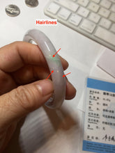 Load image into Gallery viewer, 54mm Certified type A 100% Natural sunny green purple round cut Jadeite bangle PC101-4952
