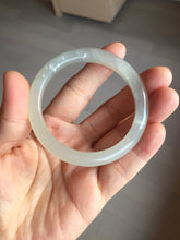 Load image into Gallery viewer, 50.8mm Certified 100% Natural icy white gray with flying snow nephrite jade bangle HN46-9154
