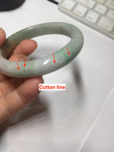 Load image into Gallery viewer, 54.2mm certified 100% natural Type A sunny green gray purple carved and golden-painted round cut jadeite jade bangle PJ65

