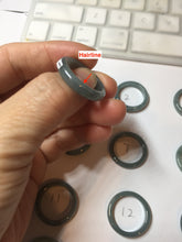 Load image into Gallery viewer, Size 7 3/4 100% natural type A light dark green blue black gray Guatemala jadeite band ring group AA113
