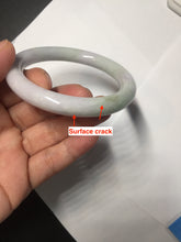 Load image into Gallery viewer, 56mm Certified Type A 100% Natural light green purple(春带彩) round cut jadeite Jade bangle AA79-4954

