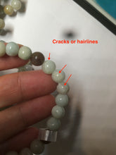 Load image into Gallery viewer, 7-7.6mm 100% natural type A green/white/yellow/brown jadeite jade beads bracelet AQ73
