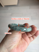 Load image into Gallery viewer, 55.2mm certified Type A 100% Natural dark green gray Jadeite Jade bangle PJ88-6650
