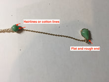 Load image into Gallery viewer, Double Layer Gold-Tone Y Necklace with 100% natural Type A sunny Green Jadeite Drop Necklace PH27
