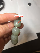 Load image into Gallery viewer, 14x13mm 100% Natural light green/gray vintage style nephrite Jade bead bracelet HF28
