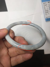 Load image into Gallery viewer, 62.2mm certified Type A 100% Natural white gray light purple round cut Jadeite Jade bangle PE91-3213

