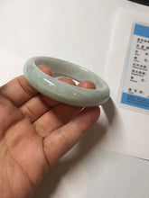 Load image into Gallery viewer, 51mm certified Type A 100% Natura light sunny green white purple Jadeite jade bangle PA241-4668
