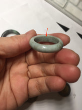 Load image into Gallery viewer, Size 7 3/4-13 100% natural type A light green/black/white/brown jadeite band ring group PD197
